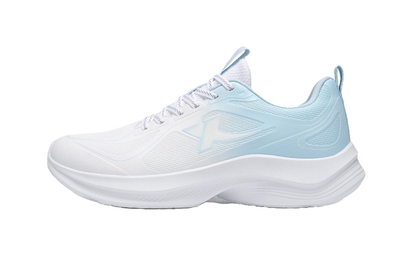 XTEP Cushioning, Wear Resistant Low top Casual Running Shoes Men's Classic White Ripple Blue 