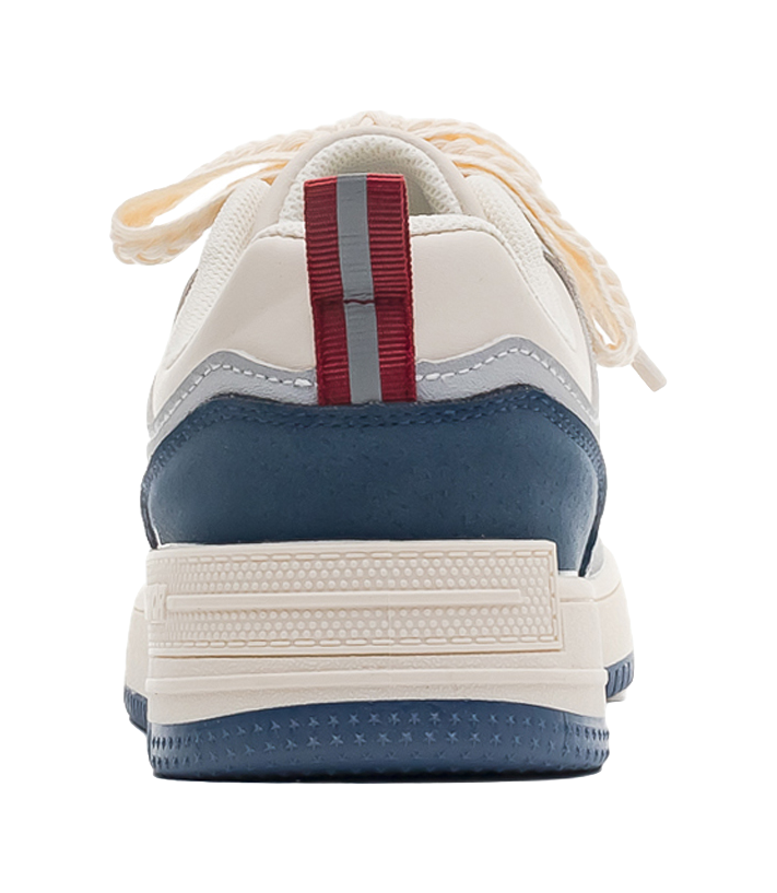 Warrior Slip Resistant, Abrasion Resistant, Lightweight, Breathable Low top Skateboard Shoes Unisex Beige Blue 