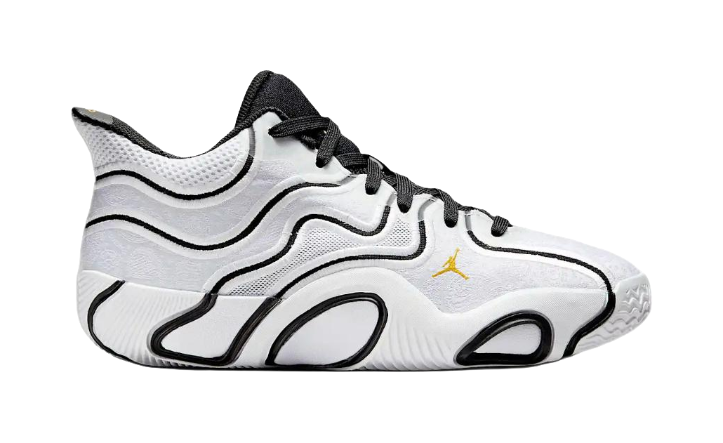 Jordan Tatum 3 Abrasion Resistant Mid Top Childrens Basketball Shoes White Black  vjsneaker.com