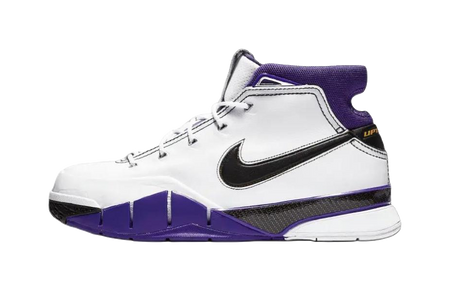 Nike Zoom Kobe 1 Support Rebound High top Basketball Shoes Mens White Purple Black 2026 Edition  vjsneaker.com