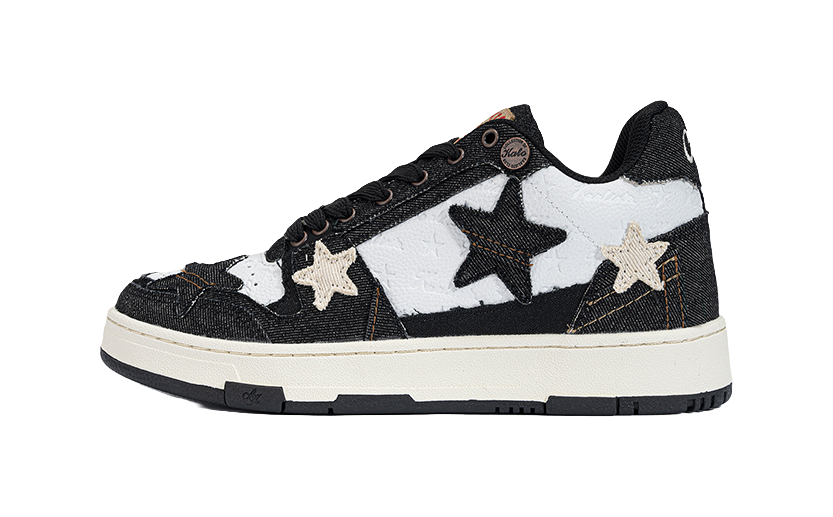 KAALIXTO Unchained Riderz 'Blackness' Star Shoes Breathable Mid top Skateboard Shoes Unisex Black