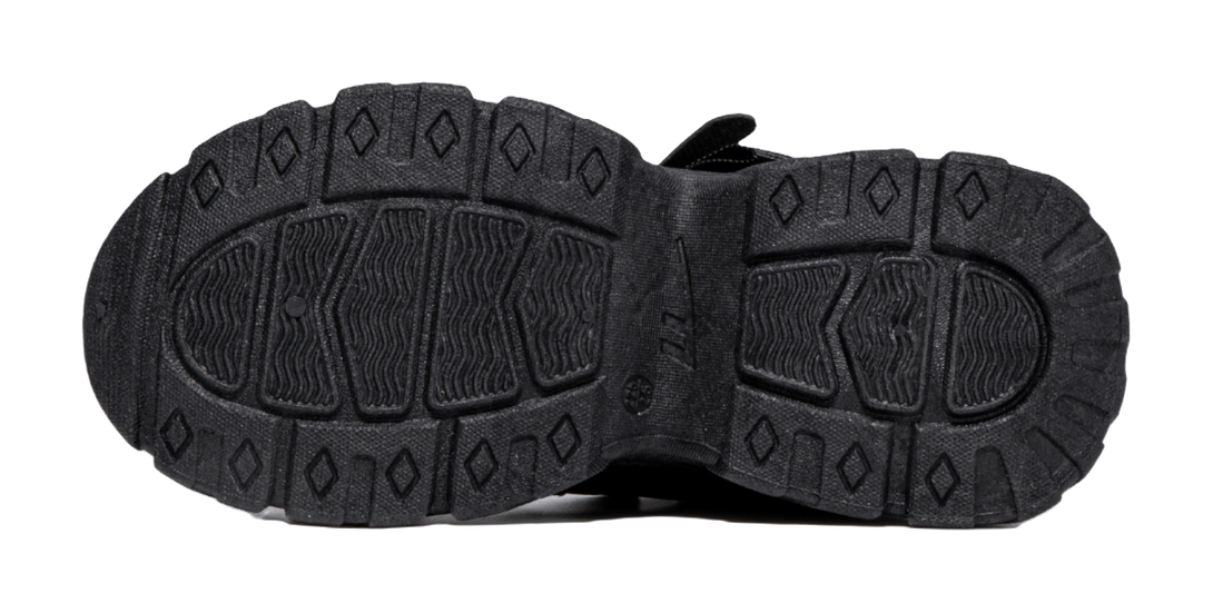 Warrior Cushioning Abrasion Resistant Breathable Low top Chunky Sneakers Women's Black 