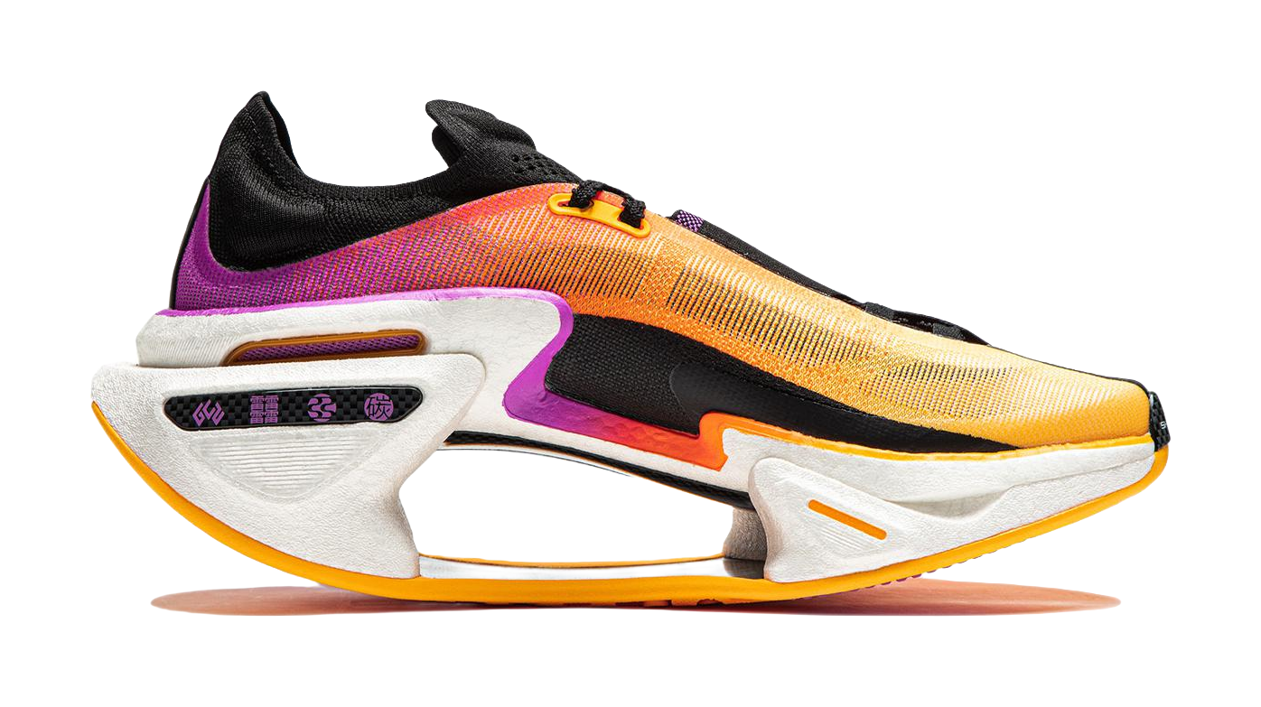 Li Ning Shadow 3.0 Cushioning Abrasion Resistant Breathable Rebound Low top Sprint Running Shoes Unisex Orange Black  VJsneaker