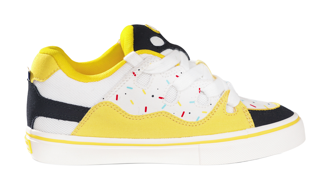 Ollieskate Slip Resistant, Abrasion Resistant, Lightweight Low top Skateboard Shoes Unisex Black Yellow 