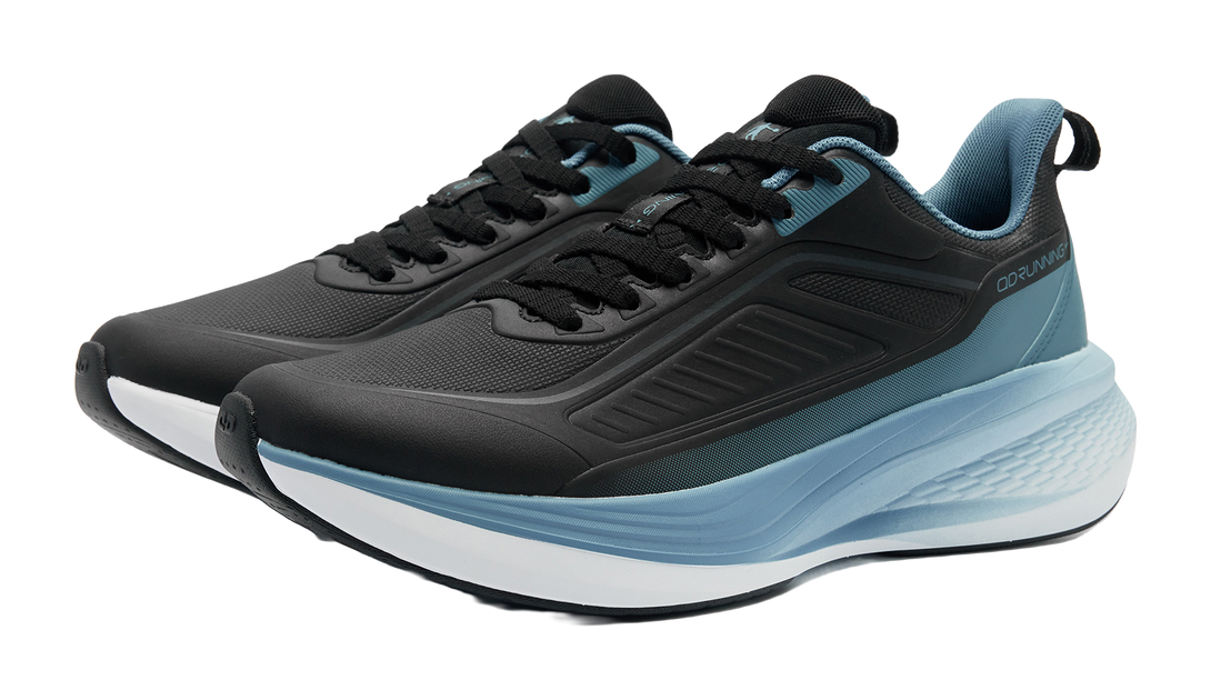 QIAODAN Rainwing 4.0 Running Shoes Men's Low top Black/Cloud Gray Blue 
