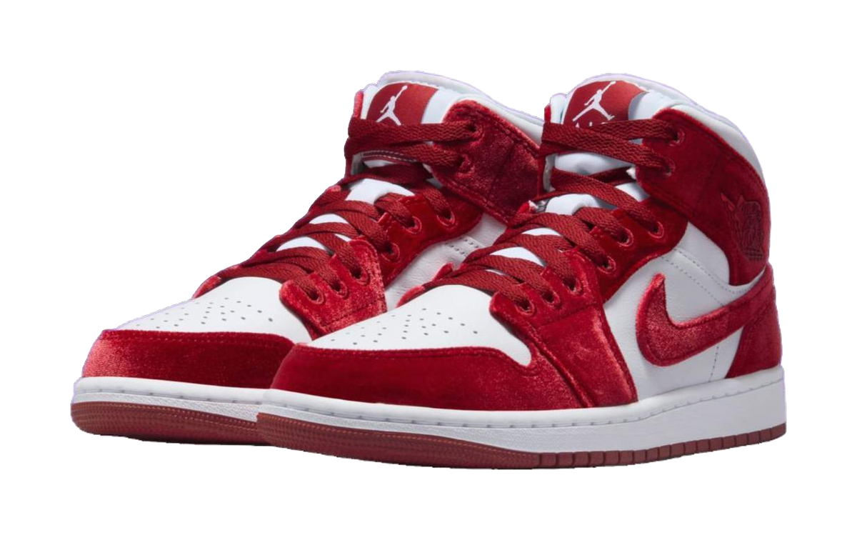 Jordan 1 Mid Se Red Velvet Womens  vjsneaker.com