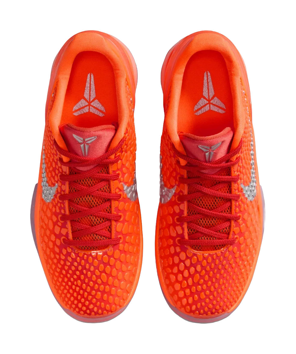 Nike Zoom Kobe 6 Slip Resistant Cushioning Low top Childrens Basketball Shoes Orange/Silver Kids  VJSNEAKER