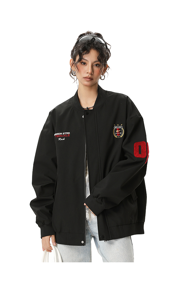 Warrior Revival Tide Cloud Sail Series Autumn and Winter Versatile Digital Loose Casual Plus Cotton Thick Long Sleeve Cotton Jacket Cotton Coat Baseball Jacket Unisex  vjsneaker.com