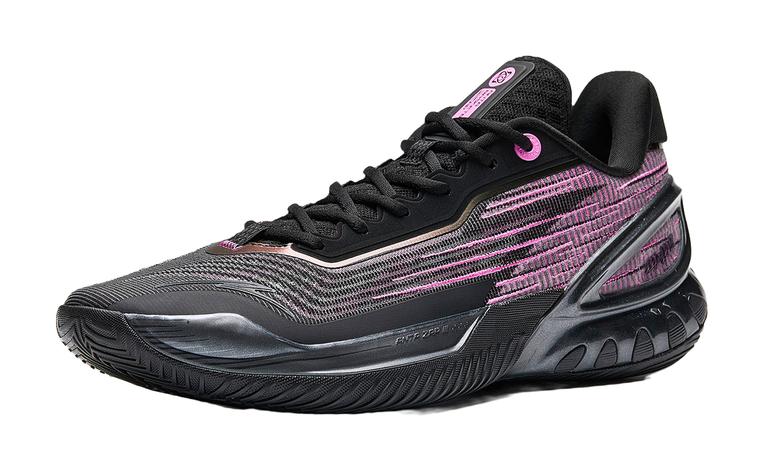 Anta Zap 3 Low Top Basketball Shoes Mens Black Pink  VJSNEAKER
