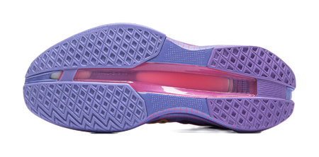 Li-Ning basketball shoe outsole, purple tread with textured diamond pattern
