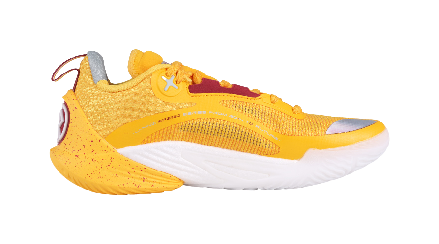 LiNing Speed 10 Shock Absorbers Slip Resistant Abrasion Resistant Breathable Low top Basketball Shoes Mens Yellow  VJSNEAKER