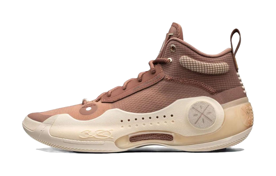 LiNing WOW 10 Hall Of Fame Cushioning, Wear Resistant High top Basketball Shoes Mens Red Brown  VJSNEAKER