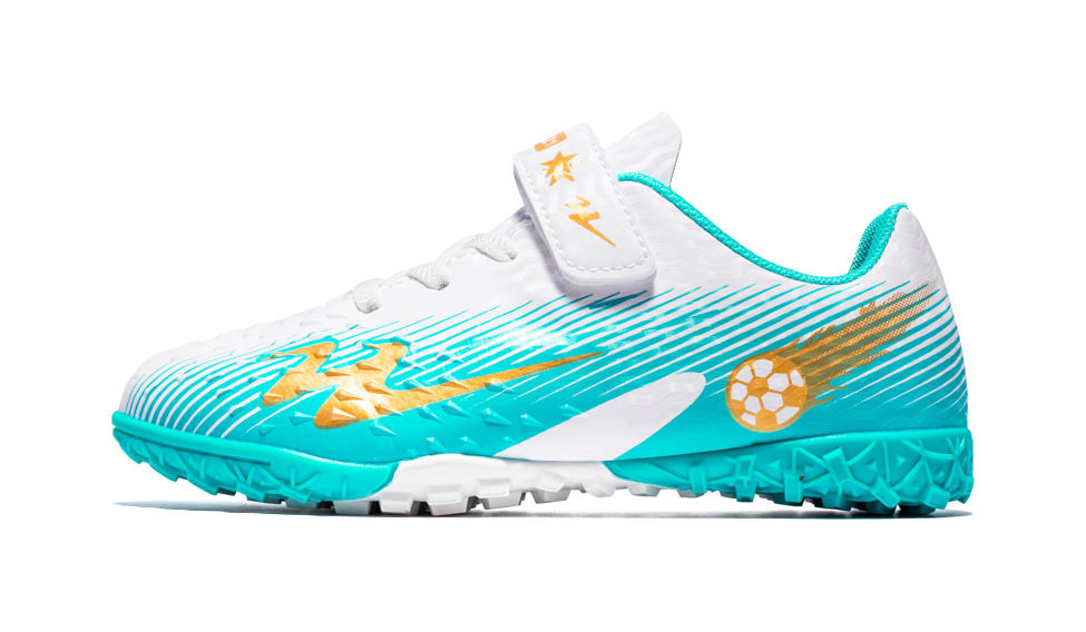 Double Star TF Broken Nail Sports Leisure Non slip Anti kick Lightweight Shock Absorbent Low cut Football Shoes White Moon Orange Children's Edition  VJSNEAKER