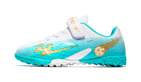 Double Star TF Broken Nail Sports Leisure Non slip Anti kick Lightweight Shock Absorbent Low cut Football Shoes White Moon Orange Children's Edition  VJSNEAKER