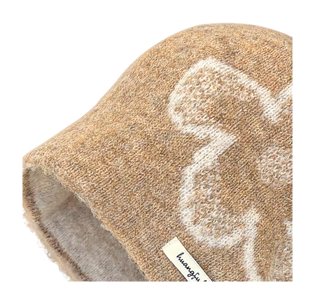 CMFY Korean Ins personality show face small flower head cap, autumn and winter warm atmosphere feeling, knitted cold cap, polyester fiber wool cap, unisex couple style  vjsneaker.com