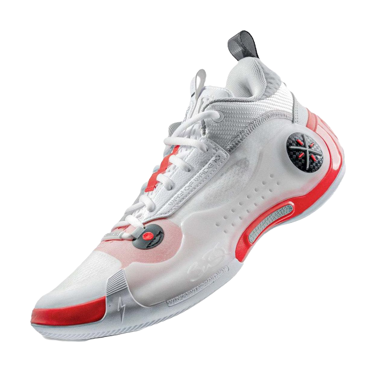 Li Ning Way Of Wade 10 Low Cushioning, Wear Resistant Low top Basketball Shoes Mens White Red  vjsneaker.com
