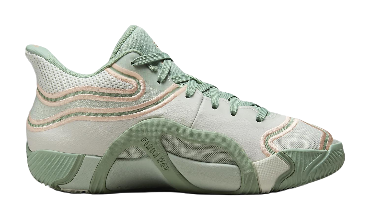 Jordan Tatum 3 Slip Resistant Abrasion Resistant Mid top Childrens Basketball Shoes Beige Green Unisex  vjsneaker.com