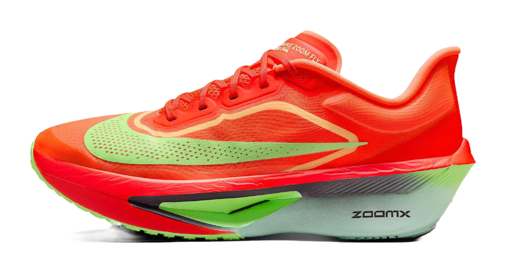 Nike Zoom Fly 6 Bright Crimson Lime Blast Mint Foam Cave Purple  vjsneaker.com