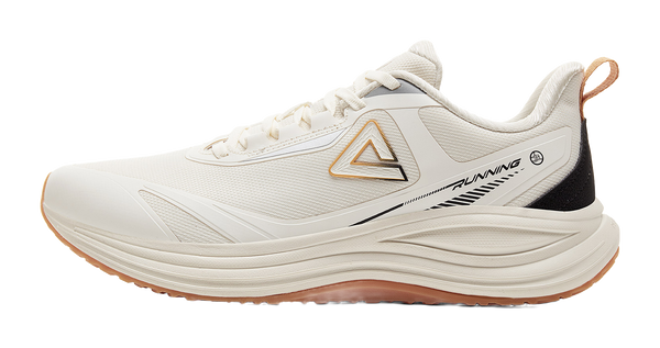 PEAK Cushioning, Slip Resistant, Abrasion Resistant, Rebound Low top Running Shoes Men's Canvas White Black 