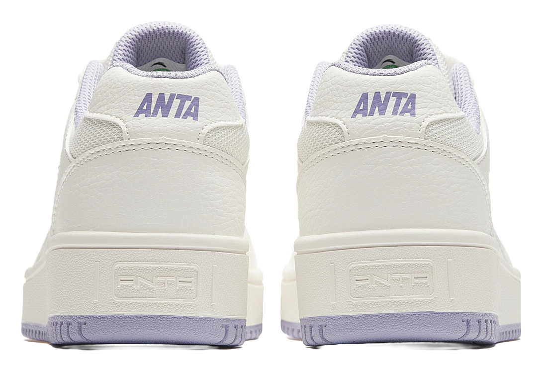 Anta Original Year Abrasion Resistant Low top Skateboard Shoes Women's White Purple 
