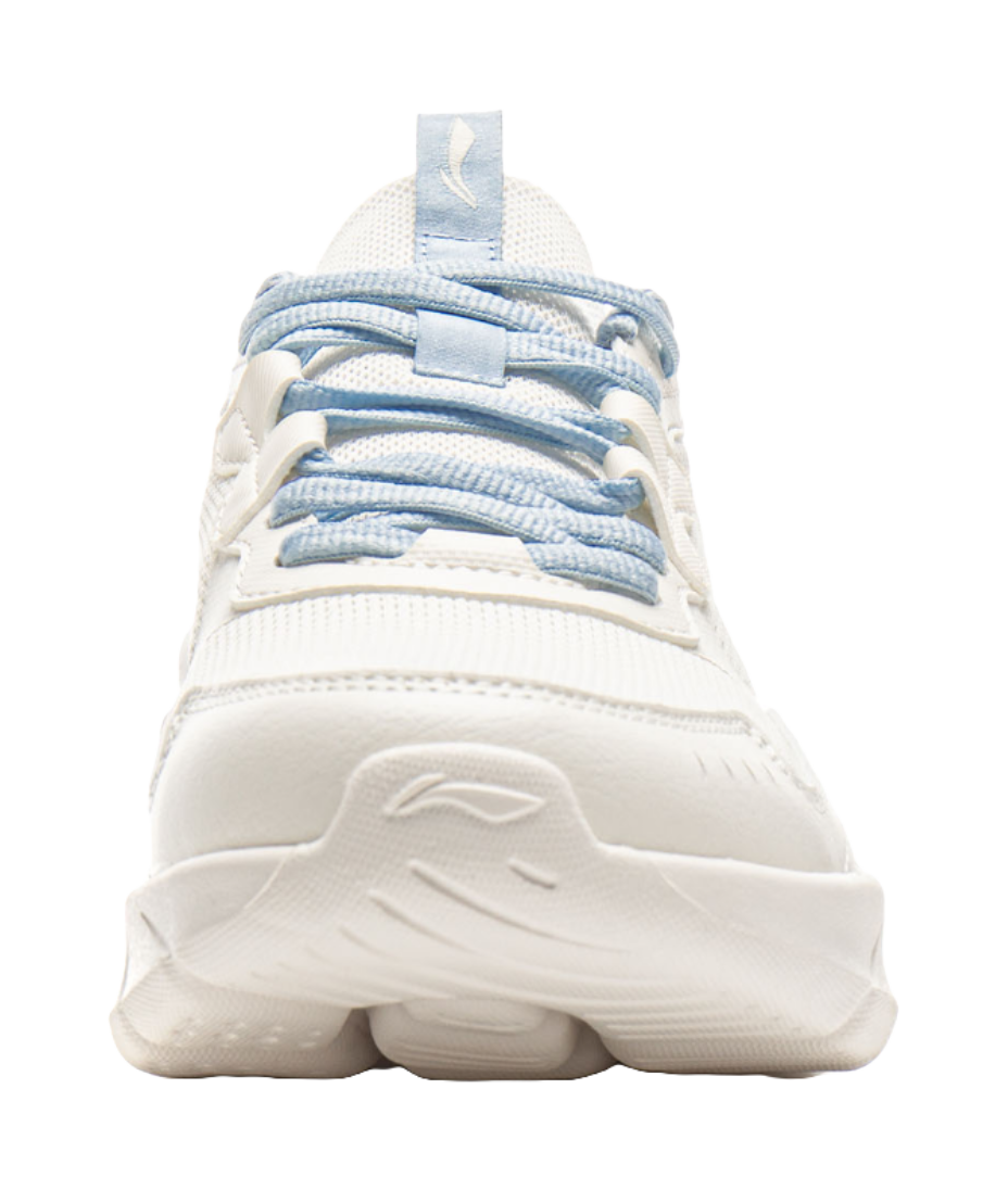 LiNing Cushioning, Abrasion Resistant, Breathable, Lightweight Low Top Sprint Running Shoes Women's White Blue 