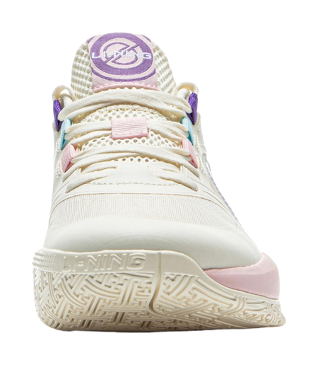 LINING YOUNG Solar Energy Pre Anti Slip Wear Resistant Low Top Childrens Basketball Shoes Ecru  VJSNEAKER