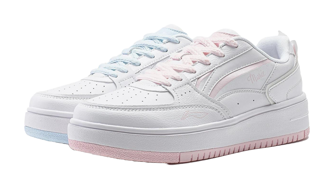 Disney X LINING Cheese Skateboard Shoes Women's Low top White Pink Blue 