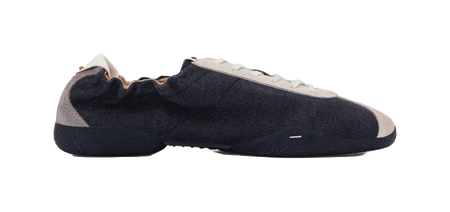 PANE low-top training shoes with dark upper and white trim, side view lace-up