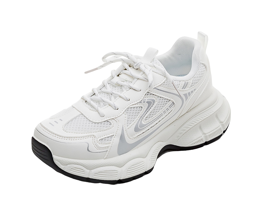 HUANQIU Abrasion Resistant Low top Chunky Sneakers Women's White 