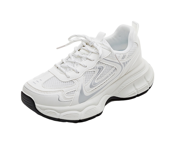 HUANQIU Abrasion Resistant Low top Chunky Sneakers Women's White 