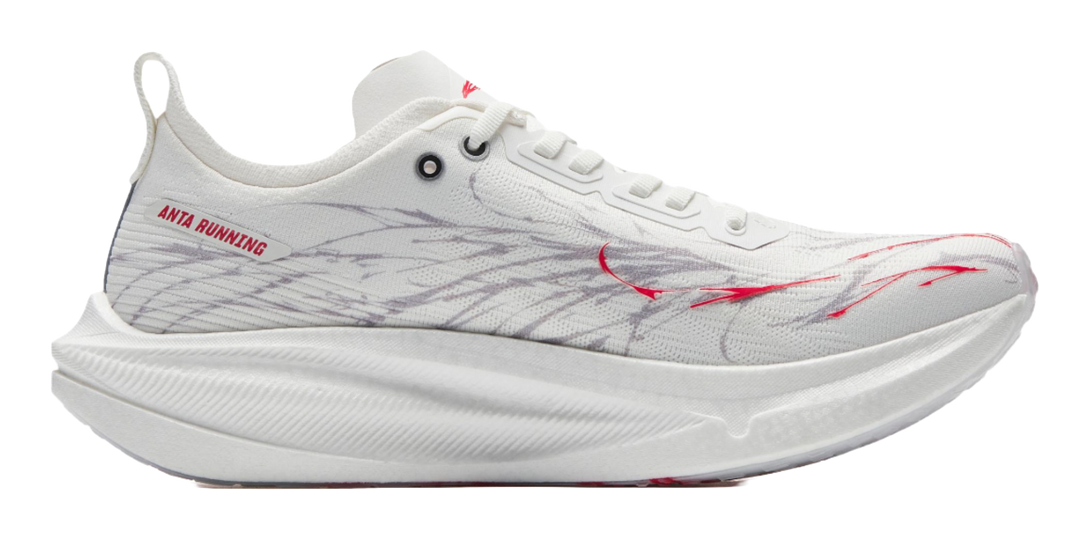 ANTA Mario 2 Running Shoes Men's Low top Papyrus White, Flame Red 