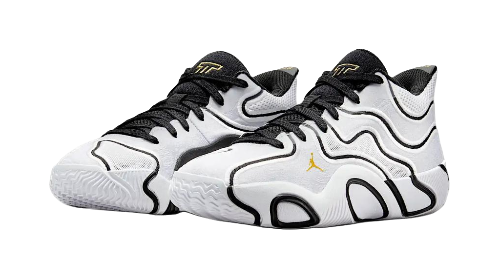 Jordan Tatum 3 Abrasion Resistant Mid Top Childrens Basketball Shoes White Black  vjsneaker.com