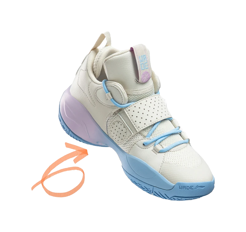 Li Ning YOUNG ALL CITY 8 Cushioning Rebound Mid top Childrens Basketball Shoes White Blue  VJSNEAKER