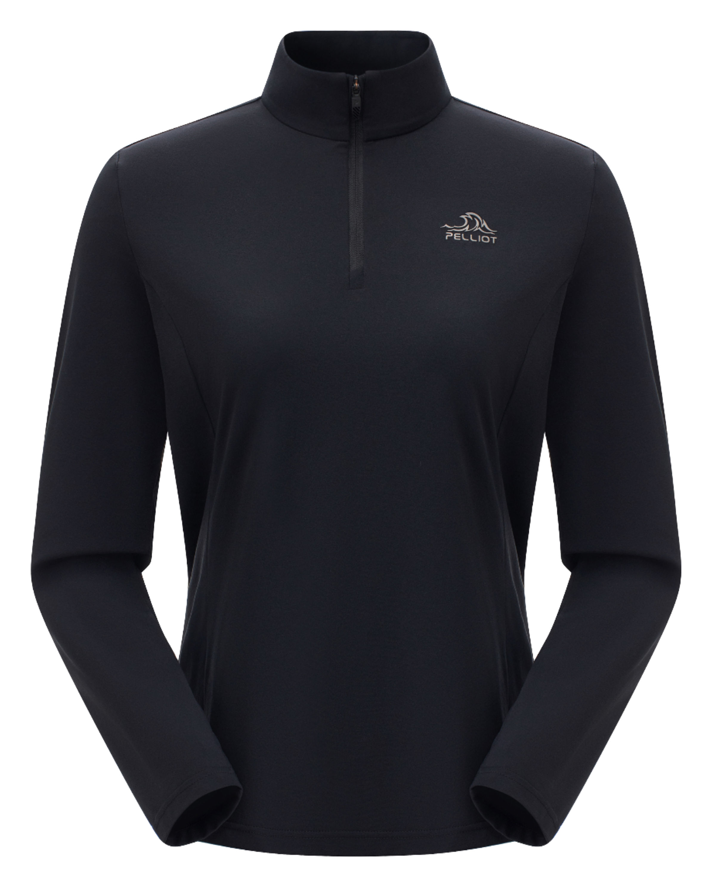 Boxi and PELLIOT outdoor sports antibacterial fabric, quick drying, comfortable, soft, wrinkle resistant stand collar, slim fit, hiking, hiking, running, breathable, fashionable, versatile, long sleeved hoodie, base coat, T-shirt for women  vjsneaker.com