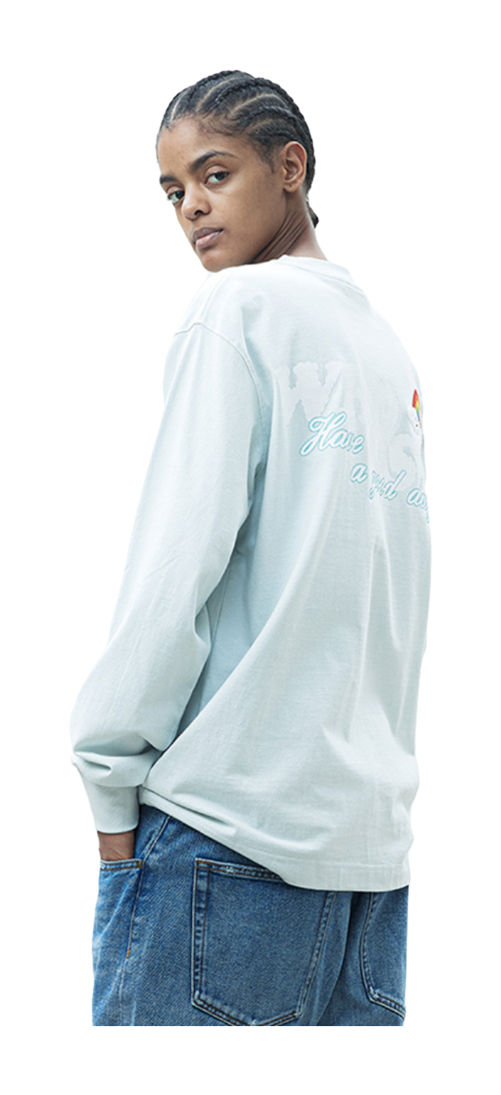 WHOOSIS weather series crochet pocket round neck long sleeve American China-Chic heavy weight casual loose spring autumn winter campus sweater T-shirt for men and women  vjsneaker.com