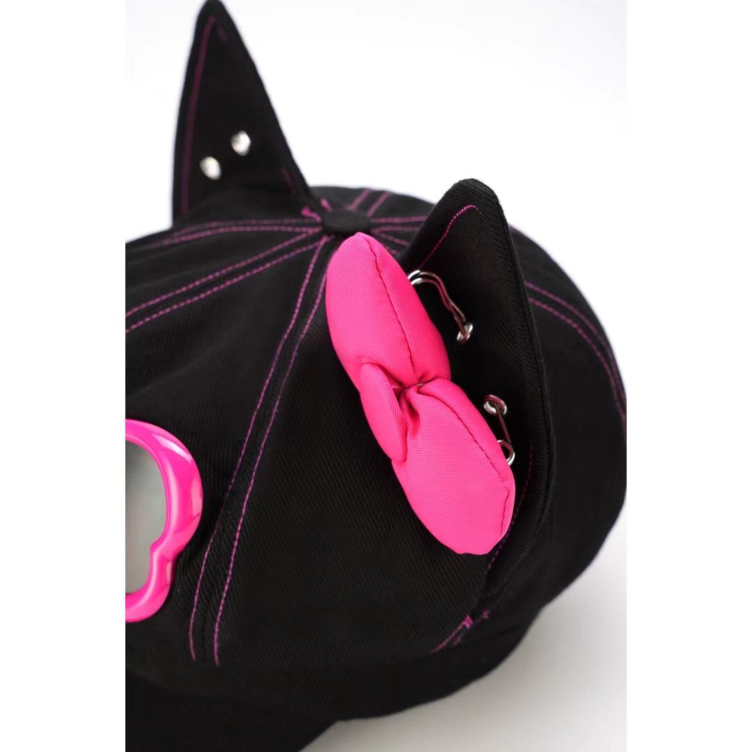 METASWEETY Original Cat Ear Heart Newsboy Cap (New Style) - aespa Ningning Same Style--Kitty Pink  VJSNEAKER