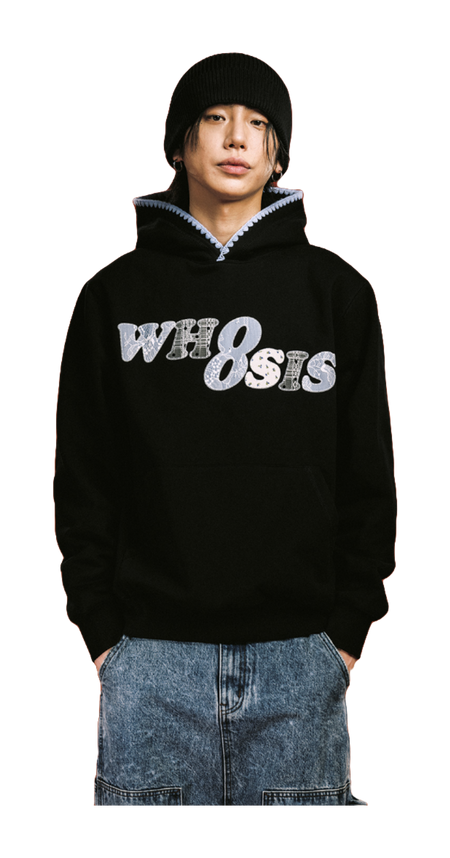 WHOOSIS floral denim patchwork embroidery casual loose and versatile campus autumn and winter comfortable hoodie with fleece hoodie for both men and women  vjsneaker.com