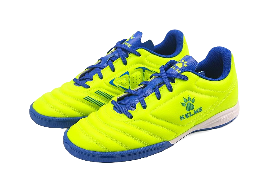 Kelme "Fluorescent Yellow Sapphire Blue" 871701 - TF Training Soccer Shoes Unisex Fluorescent Yellow Sapphire Blue