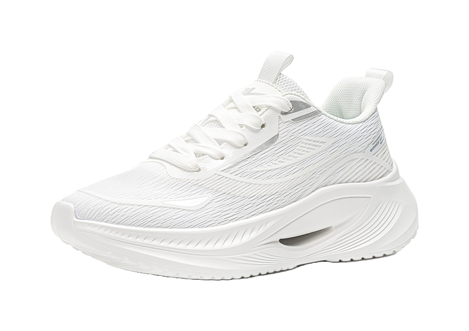 Warrior Cushioning, Slip Resistant, And Abrasion Resistant Low Top Casual Running Shoes Women's White Gray 
