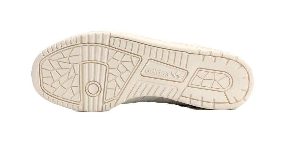 Ecru Adidas Campus sneaker outsole with rubber tread and adidas branding