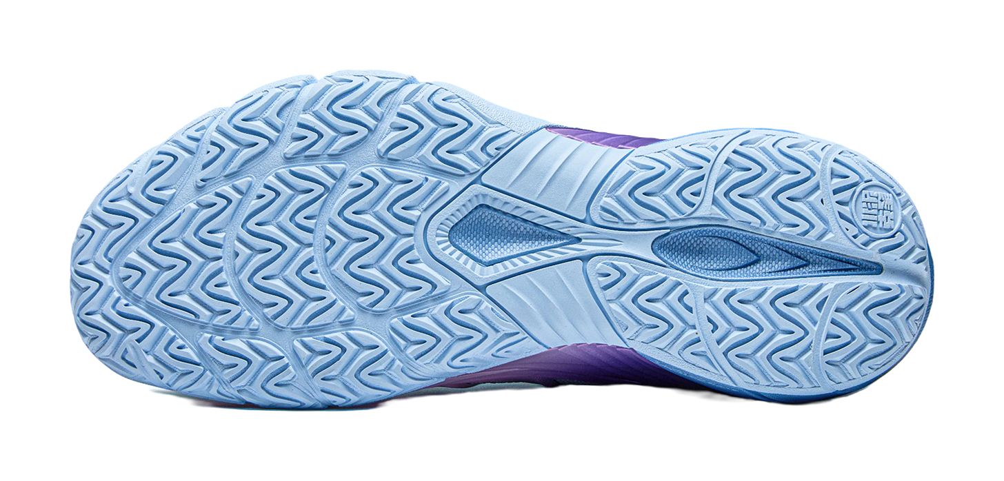Anta men's low-top basketball shoes, light blue outsole with patterned tread