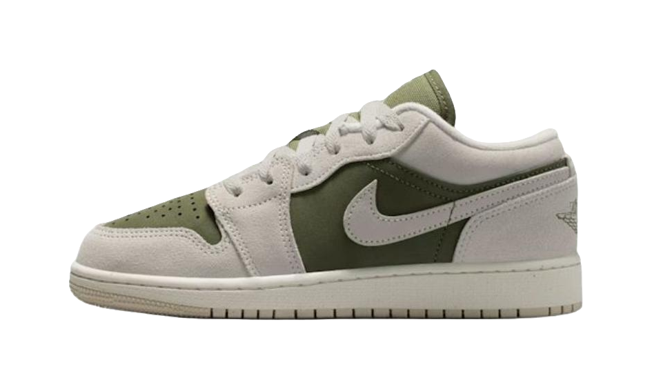 Jordan Air Jordan 1 Low top Childrens Basketball Shoes Gray Green Unisex  vjsneaker.com