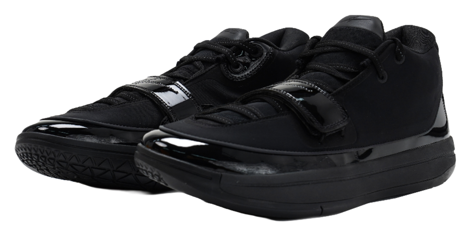 Serious Player Only Easy 1 Plus All Black mid top basketball shoes, unisex, pure black  vjsneaker.com