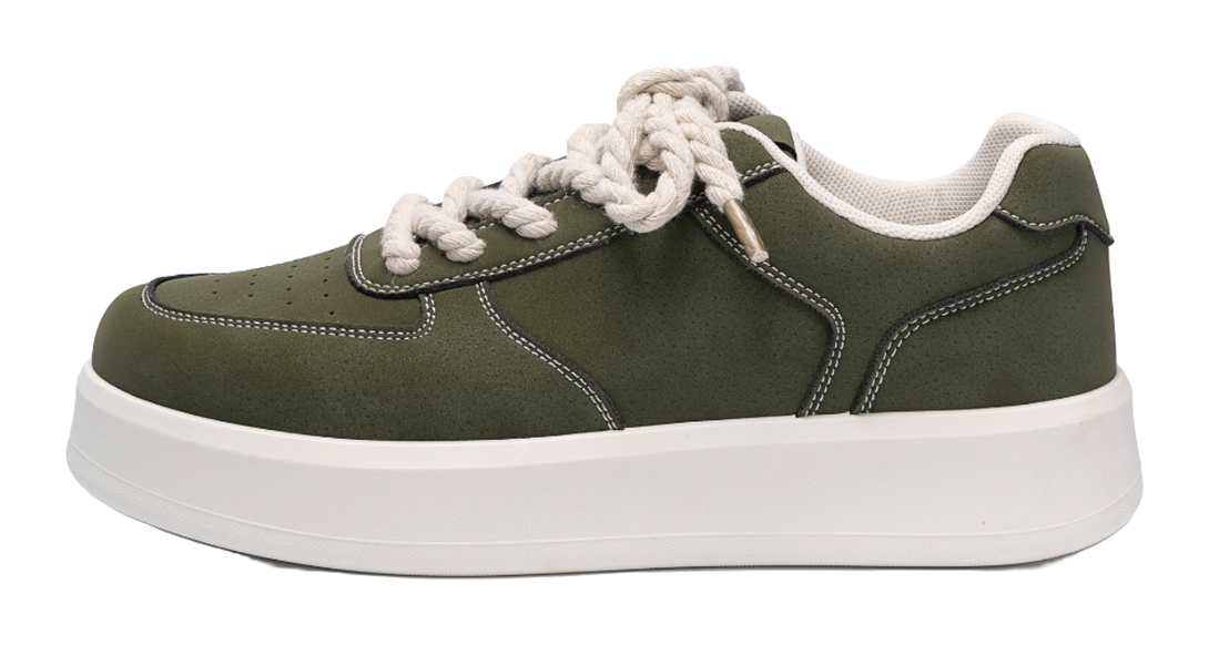 HUANQIU Air Force 1 Coverage Lightweight Height Increasing Low top Skateboard Shoes Men's Black 