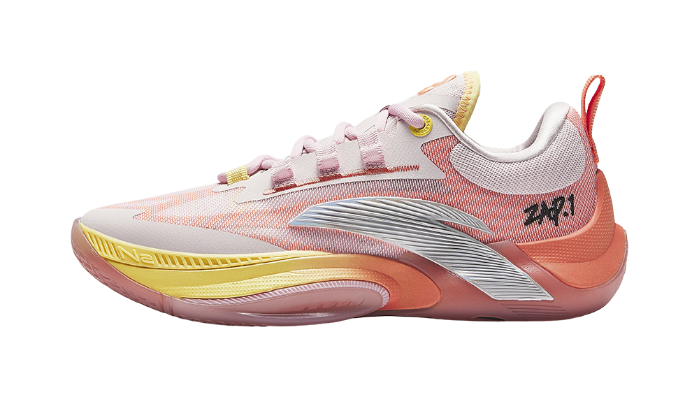 Anta Zap 1 Slip Resistant Abrasion Resistant Support Low top Childrens Basketball Shoes Pink Orange Kids  VJSNEAKER