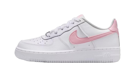 Nike Air Force 1 Abrasion Resistant Low top Kids Skateboarding Shoes White/Soft Pink Teenagers  vjsneaker.com