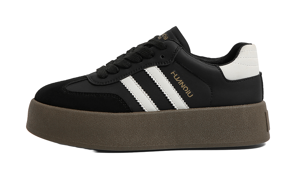 HUANQIU Slip Resistant, Abrasion Resistant, Lightweight, Breathable, Height Increasing Low top Skateboard Shoes Womens  VJSNEAKER