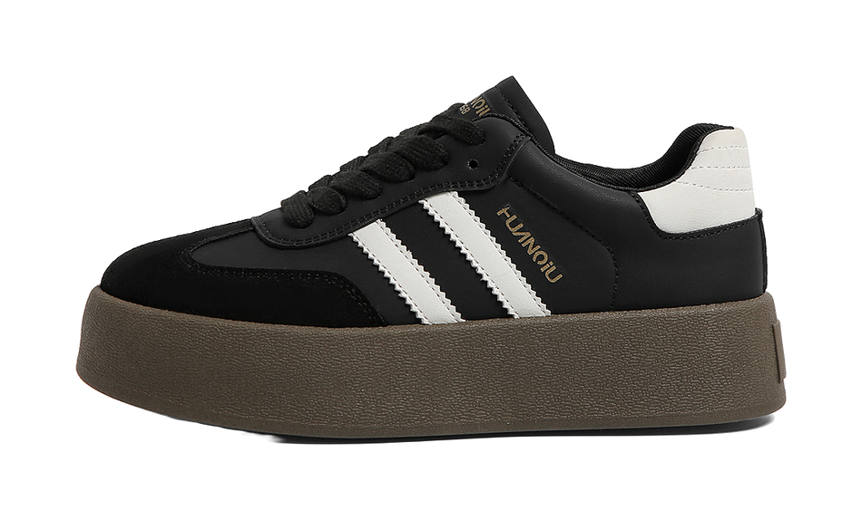 HUANQIU Slip Resistant, Abrasion Resistant, Lightweight, Breathable, Height Increasing Low top Skateboard Shoes Womens  VJSNEAKER