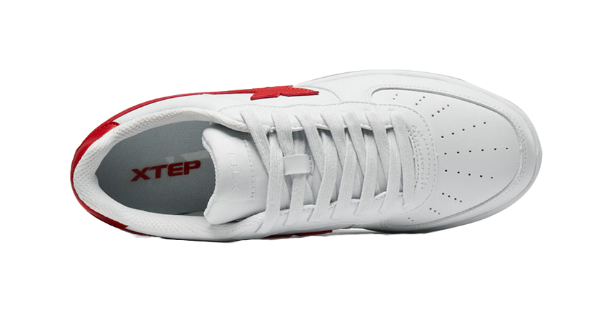 XTEP Air Force 1 Slip Resistant Abrasion Resistant Low top Skateboard Shoes Men's White Red 