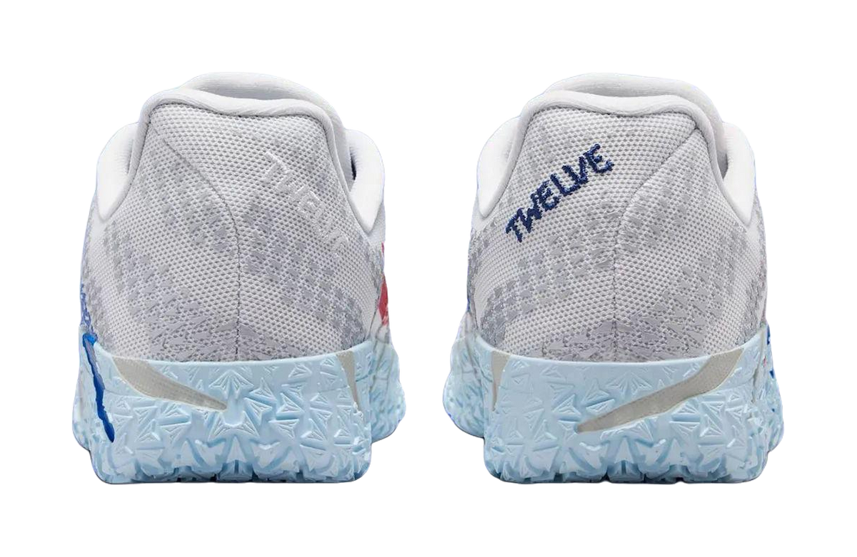 Nike Ja Morant 3 Low top Childrens Basketball Shoes White Blue Red Kids  vjsneaker.com